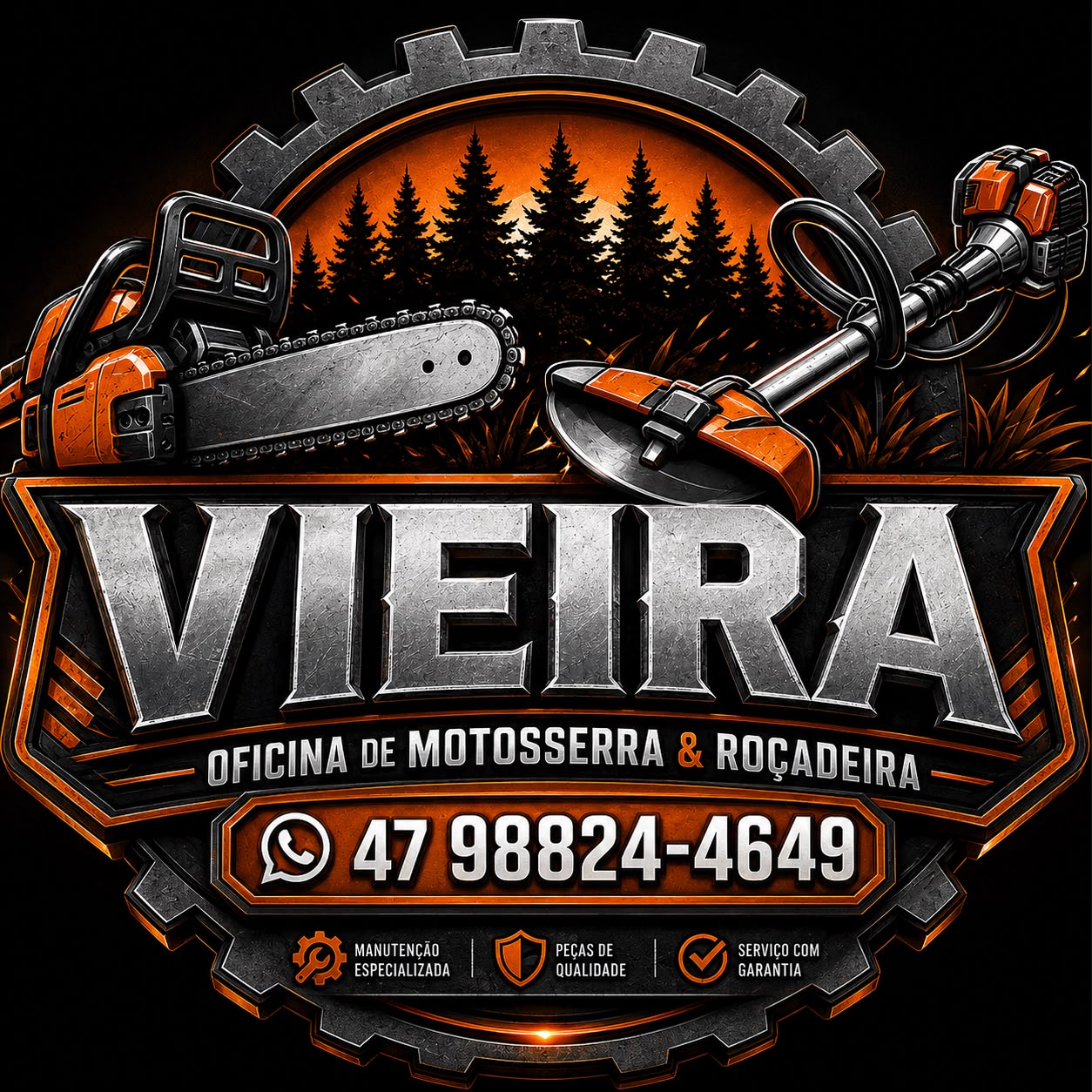 Logo de VIEIRA - Oficina de Motosserra e Roçadeira - Manutenção em Guabiruba SC